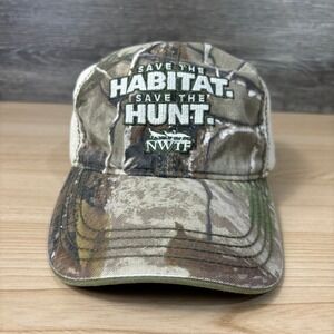 National Wild Turkey Federation Hat Strap Back Brown Green Camo Hunting NWTF